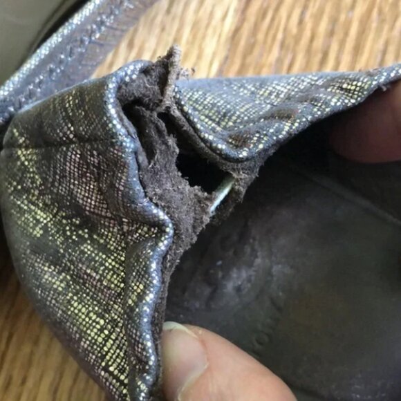 Tory Burch Miller Ballet Flats Metallic Thatch Reva SZ 10.5 - Picture 6 of 6